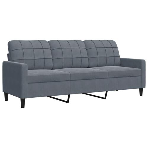 Sofasæt 4 dele med hynder og bolsterpuder velour mørkegrå