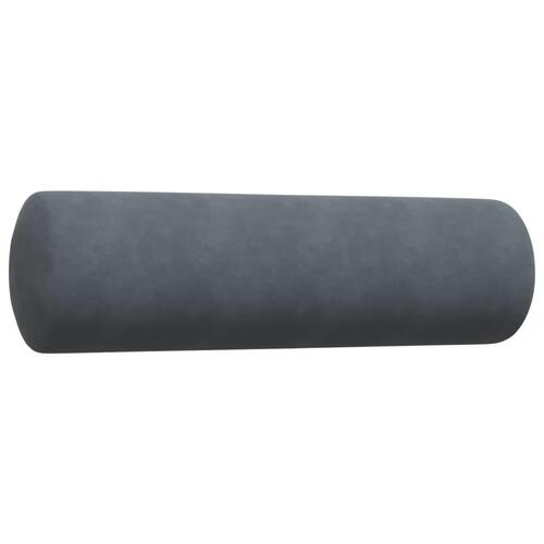 Sofasæt 4 dele med hynder og bolsterpuder velour mørkegrå