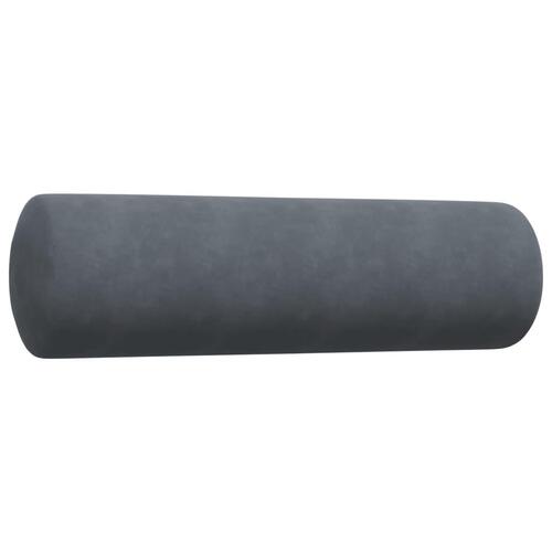 3 personers sofa med hynder og bolsterpuder velour mørkegrå