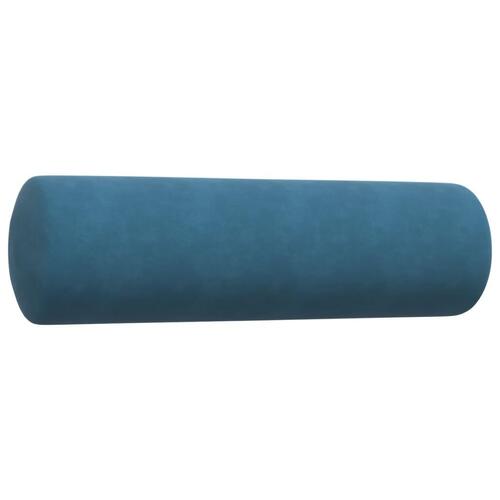 3 personers sofa med hynder og bolsterpuder velour blå