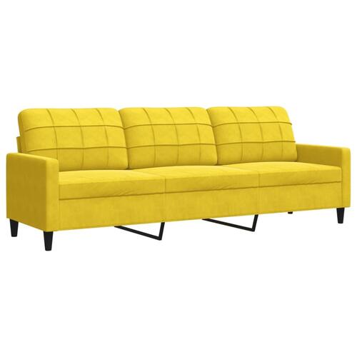 Sofasæt 4 dele med hynder og bolsterpuder velour gul
