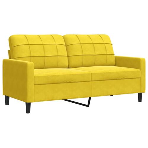 Sofasæt 4 dele med hynder og bolsterpuder velour gul