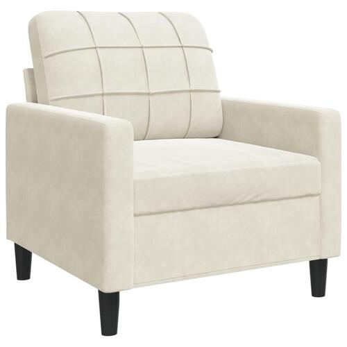 Sofasæt 4 dele med hynder og bolsterpuder velour cremefarvet