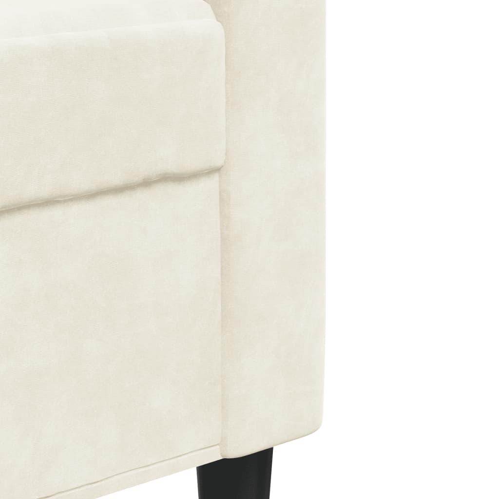 Sofasæt 4 dele med hynder og bolsterpuder velour cremefarvet