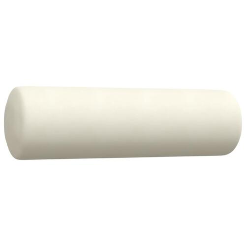 3 personers sofa med hynder og bolsterpuder velour cremefarvet