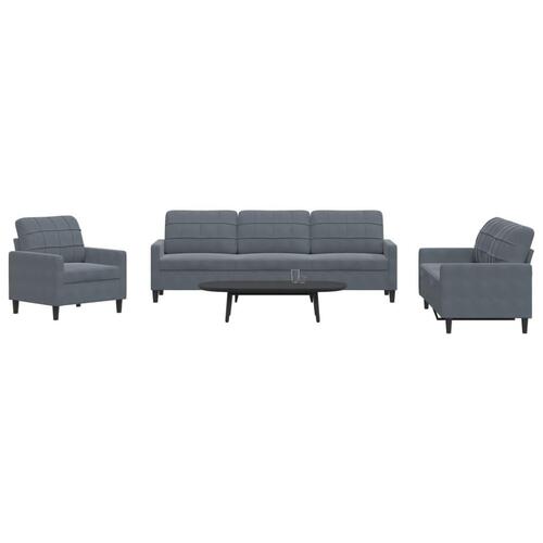 Sofasæt 4 dele med hynder velour mørkegrå