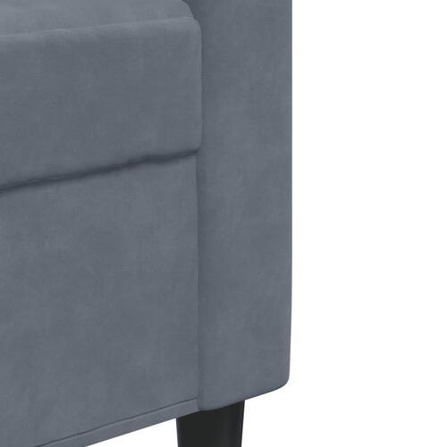 Sofasæt 4 dele med hynder velour mørkegrå