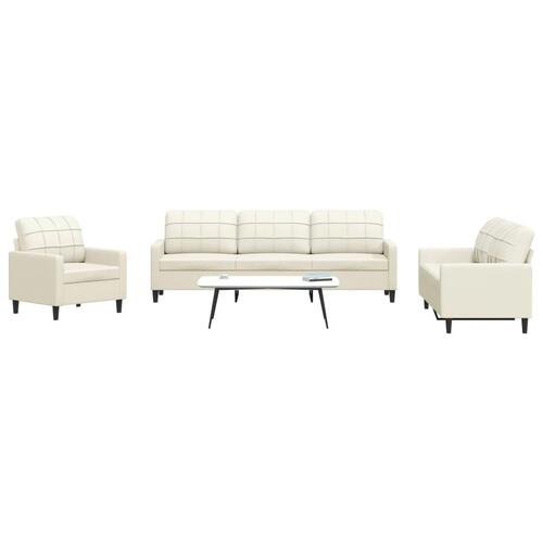 Sofasæt 4 dele med hynder velour cremefarvet