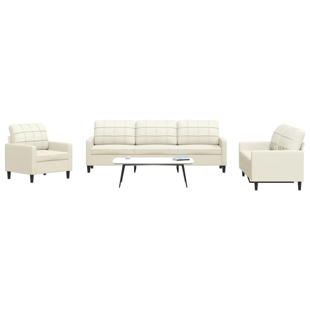 Sofasæt 4 dele med hynder velour cremefarvet