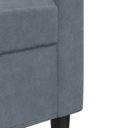 3 personers sofa med hynder velour mørkegrå