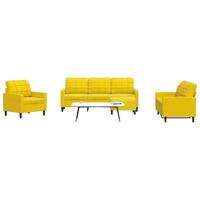 Sofasæt 4 dele med hynder velour gul
