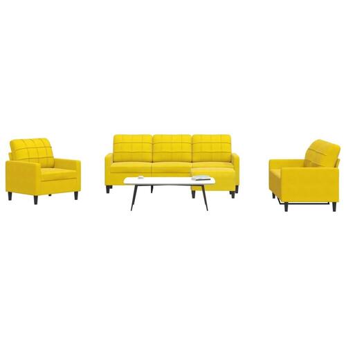 Sofasæt 4 dele med hynder velour gul