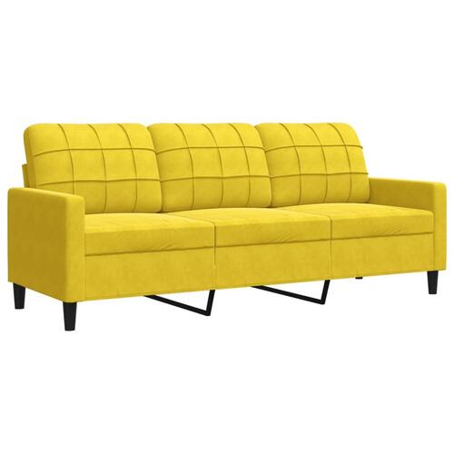 Sofasæt 4 dele med hynder velour gul