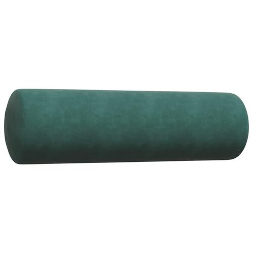Sofasæt 4 dele med hynder og bolsterpuder velour mørkegrøn