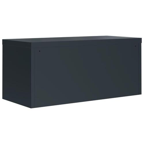Arkivskab 90x40x180 cm stål antracitgrå