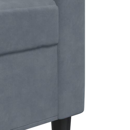Sofasæt 4 dele med hynder velour mørkegrå