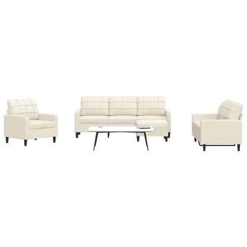 Sofasæt 4 dele med hynder velour cremefarvet