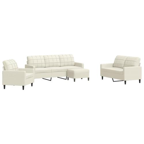 Sofasæt 4 dele med hynder velour cremefarvet