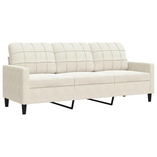 Sofasæt 4 dele med hynder velour cremefarvet