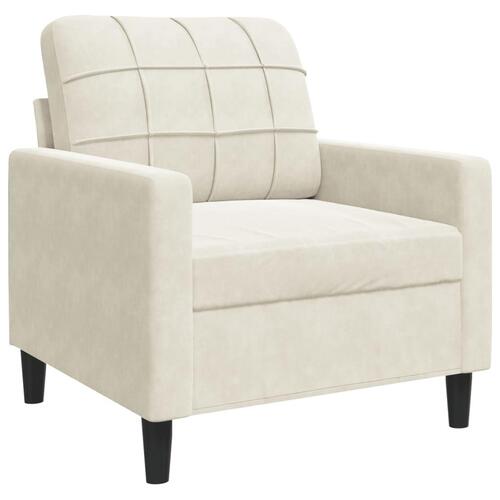 Sofasæt 4 dele med hynder velour cremefarvet