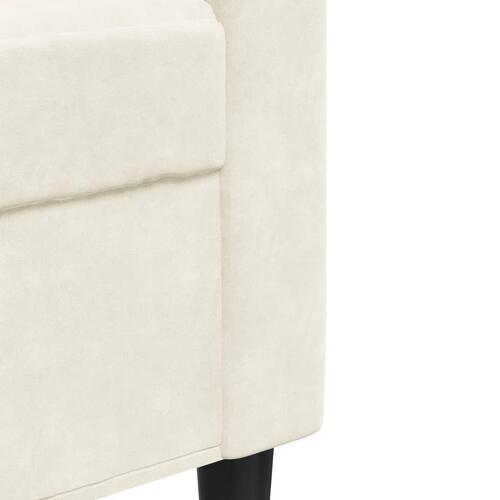 Sofasæt 4 dele med hynder velour cremefarvet