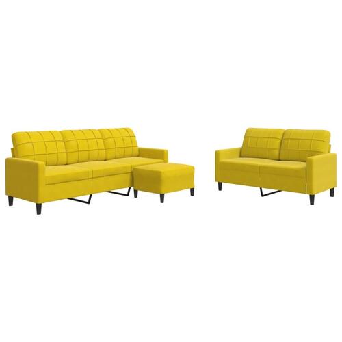 3 personers sofa med hynder velour gul