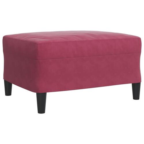 Sofasæt 4 dele med hynder velour vinrød