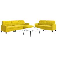3 personers sofa med hynder velour gul