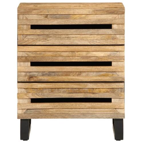 Sengebord 50x34x62 cm massivt ru mangotræ