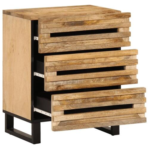 Sengebord 50x34x62 cm massivt ru mangotræ
