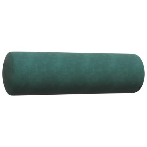 3 personers sofa med hynder og bolsterpuder velour mørkegrøn
