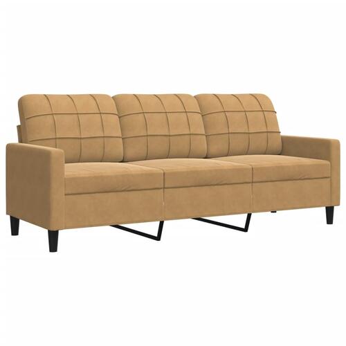 Sofasæt 4 dele med hynder og bolsterpuder velour brun