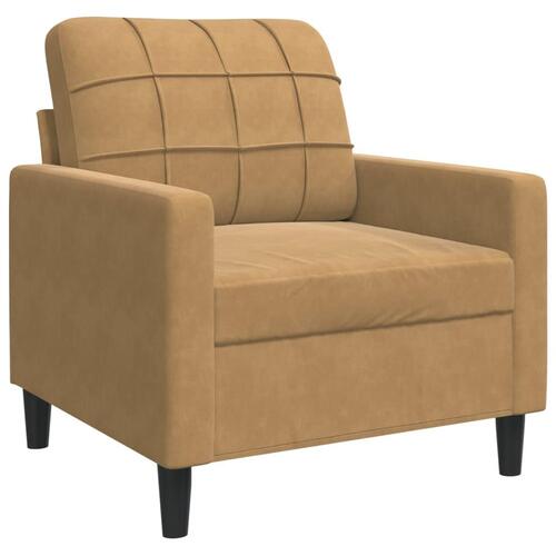 Sofasæt 4 dele med hynder og bolsterpuder velour brun