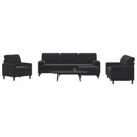 Sofasæt 4 dele med hynder og bolsterpuder velour sort