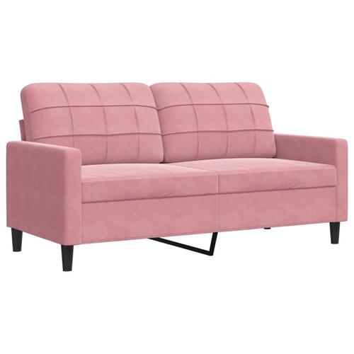 Sofasæt 4 dele med hynder og bolsterpuder velour lyserød