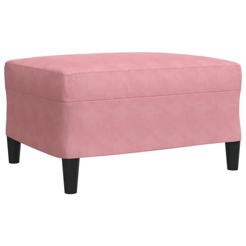 Sofasæt 4 dele med hynder og bolsterpuder velour lyserød