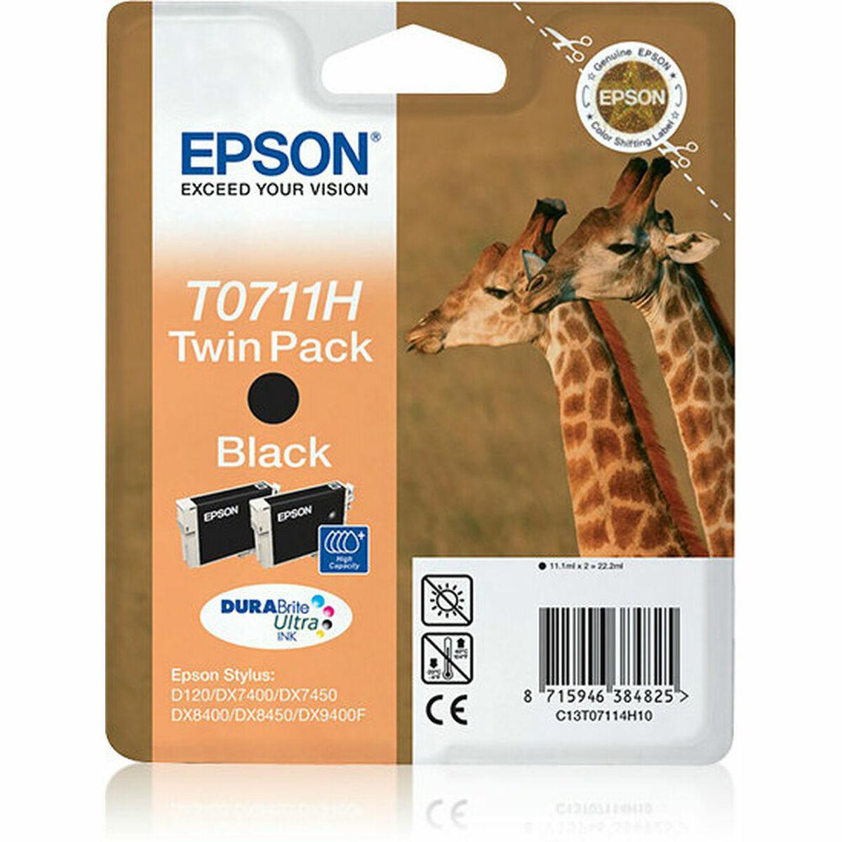 Epson C13T07114H10 blækpatron - sort, Twin Pack (2 stk.) billede