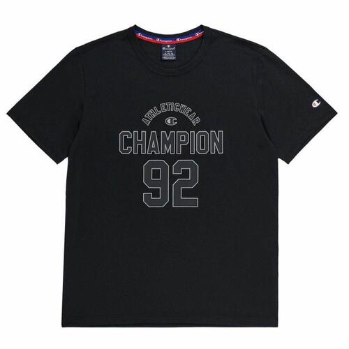 Kortærmet T-shirt til Mænd Champion Crewneck Sort 11-12 år