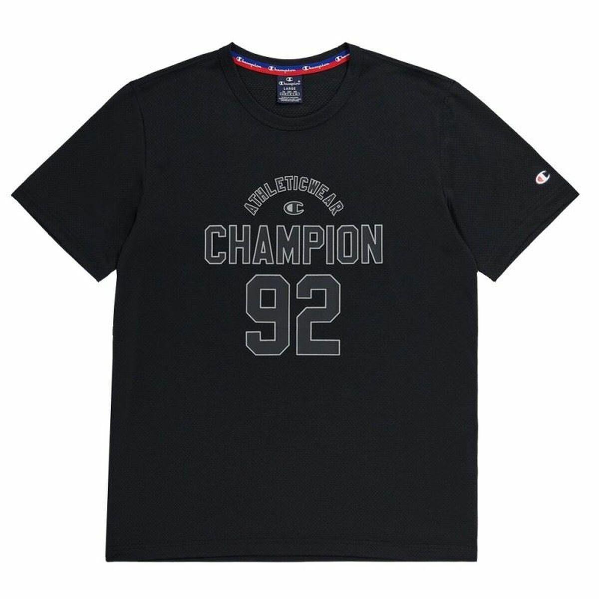 Kortærmet T-shirt til Mænd Champion Crewneck Sort 11-12 år
