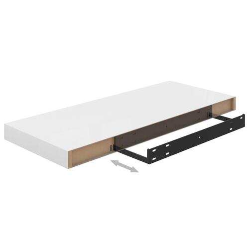 Væghylde 60x23,5x3,8 cm MDF hvid højglans