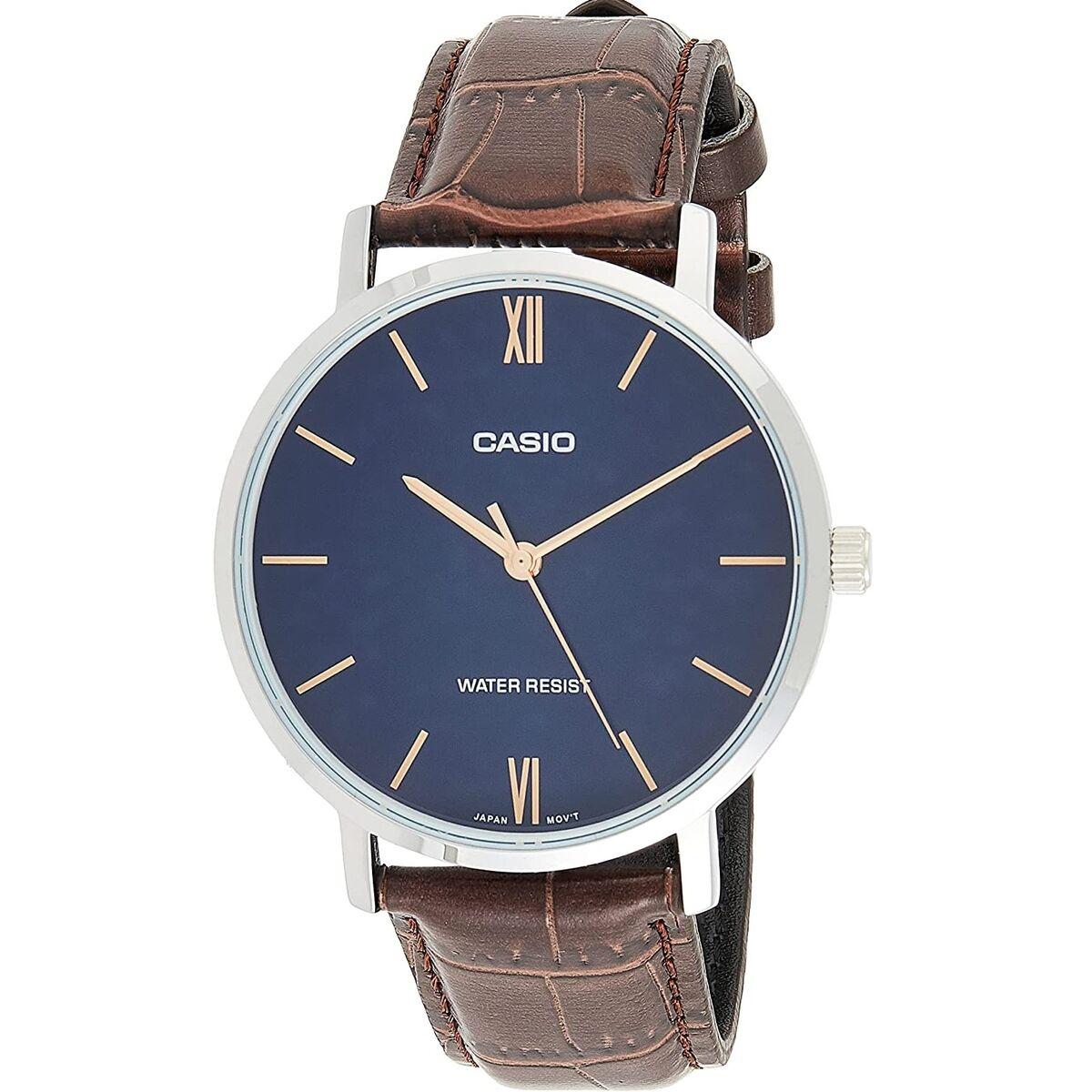 Casio herreur MTP-VT01L-2BUDF, sort/blå, Ø 40 mm