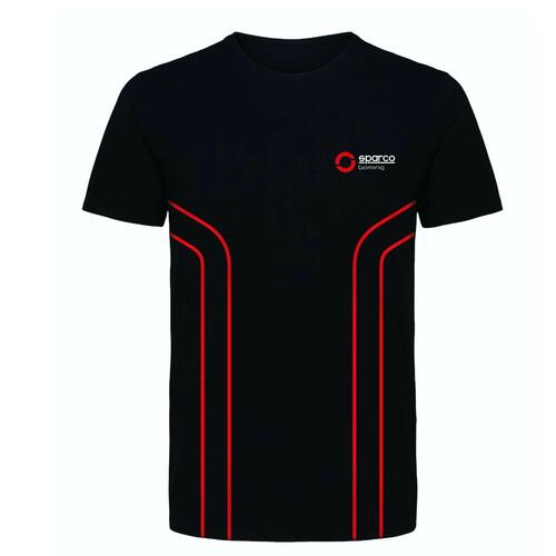 Kortærmet T-shirt til Mænd Sparco GAMING Sort Rød S
