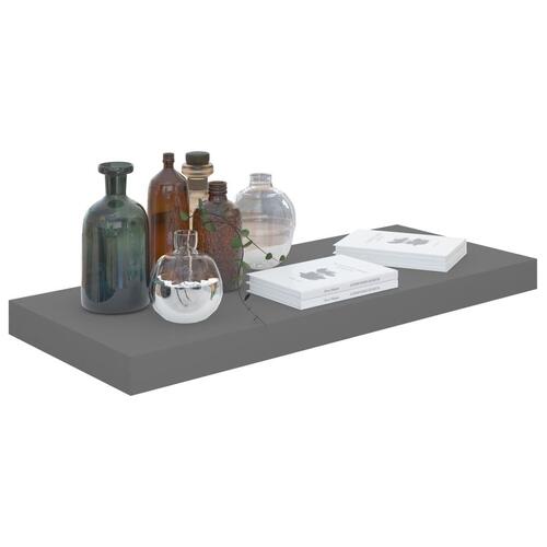 Væghylder 2 stk. 60x23,5x3,8 cm MDF grå højglans