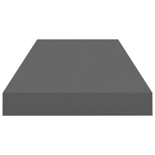 Væghylder 2 stk. 60x23,5x3,8 cm MDF grå højglans