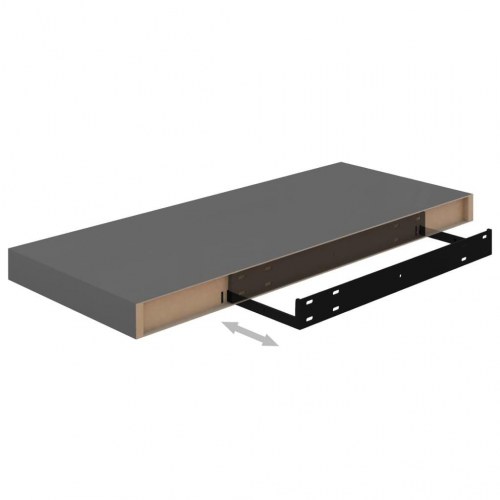Væghylder 4 stk. - 60 × 23,5 × 3,8 cm, MDF i grå højglans