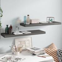 Væghylder 2 stk. 80x23,5x3,8 cm MDF grå højglans
