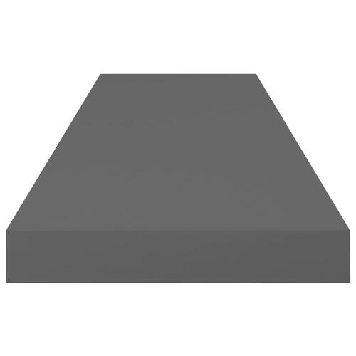 Væghylder 2 stk. 80x23,5x3,8 cm MDF grå højglans