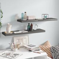 Væghylder 2 stk. 90x23,5x3,8 cm MDF grå højglans