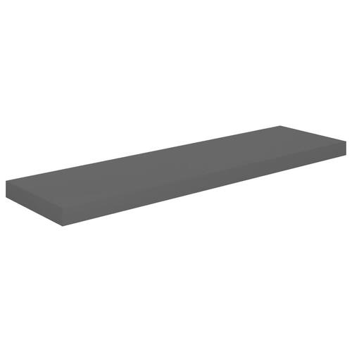 Væghylder 2 stk. 90x23,5x3,8 cm MDF grå højglans