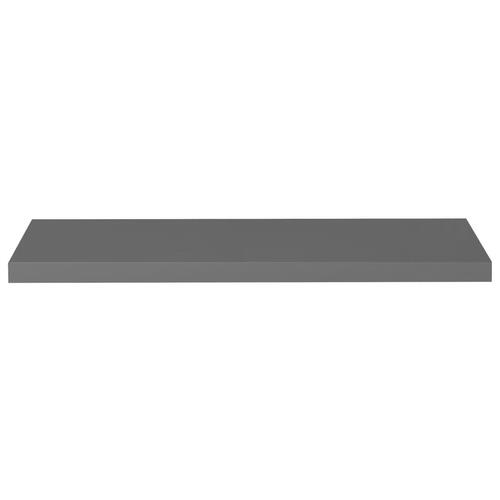 Væghylder 2 stk. 90x23,5x3,8 cm MDF grå højglans